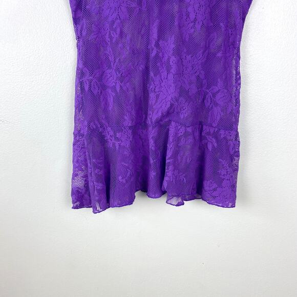 Victoria's Secret Lace Halter Neckline Lingerie Top Babydoll Purple Size Medium - Picture 3 of 9